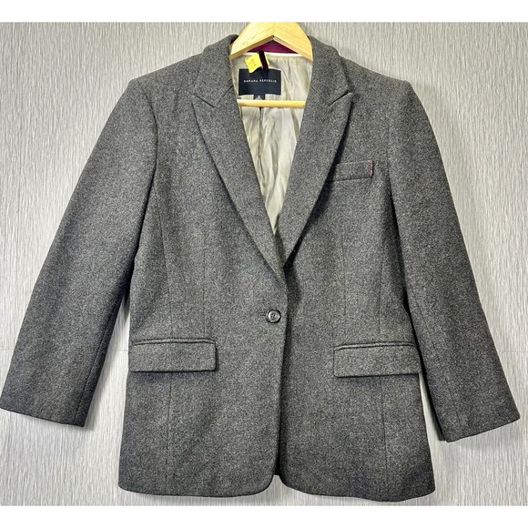Banana Republic Jackets & Blazers - Banana Republic Gray Suit Size 12 Womens Wool Blend Lined Career Business